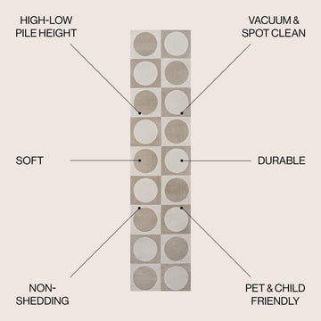 Geometric Modern Geometric Circles In Squares High-Low Area Rug